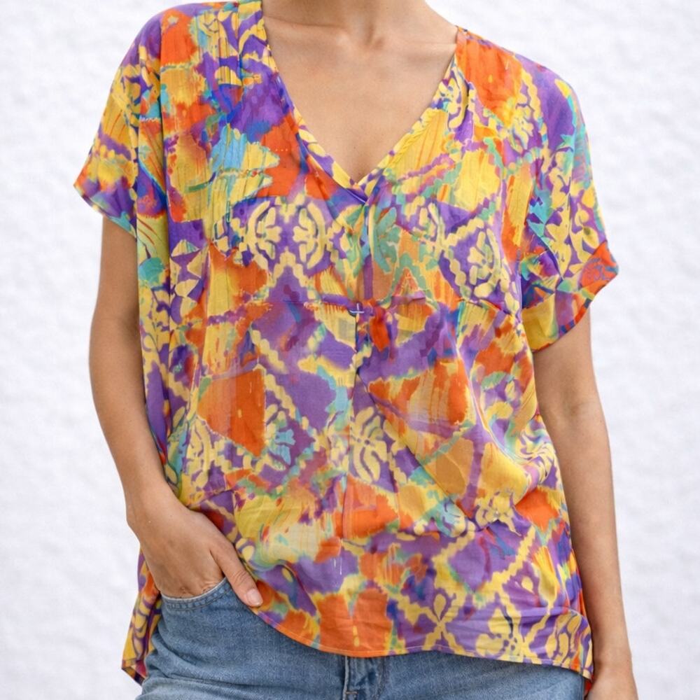 Show Me Your Mumu Boho Geometric‎ Tunic Blouse Multicolor S/M